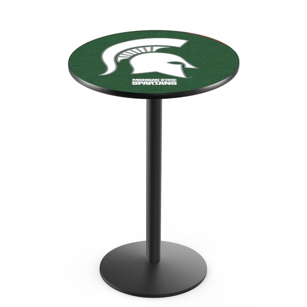 42" Blk Wrinkle Michigan State Pub Table, 36" dia. Top
