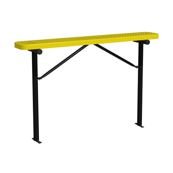 Bench w/o Back, Ingroud Mount, 6ft., Yellow