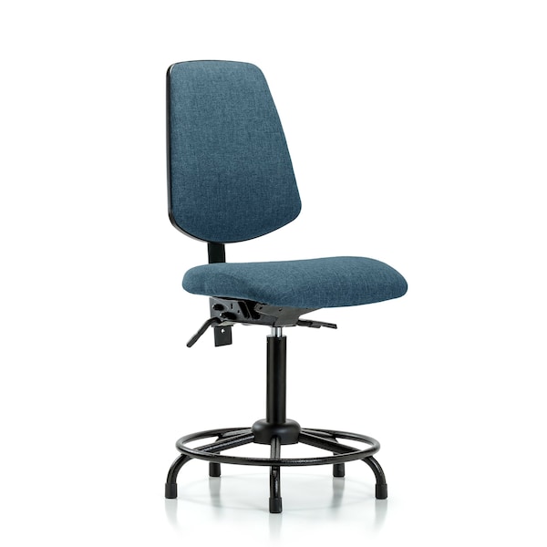Fab Med Bench Chair, Bk, RT, Glds, Blu, No Arms, 22" to 29" Height, Blue