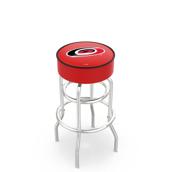 25" Carolina Hurricanes Cushion Seat, 2-Ring Chrome Swivel Bar Stool