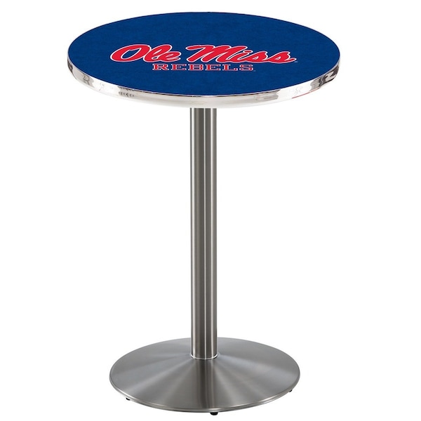 42" Stainless Steel Ole' Miss Pub Table, 36" dia. Top