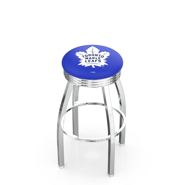 25" Chrome Toronto Maple Leafs Swivel Bar Stool, Accent Ring