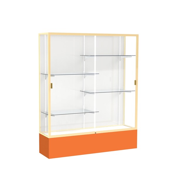 Spirit Floor Display Case 60x72x16, White, Champange