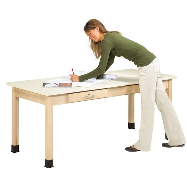 Rectangle Planning Table, 72" W, 30" H, Almond