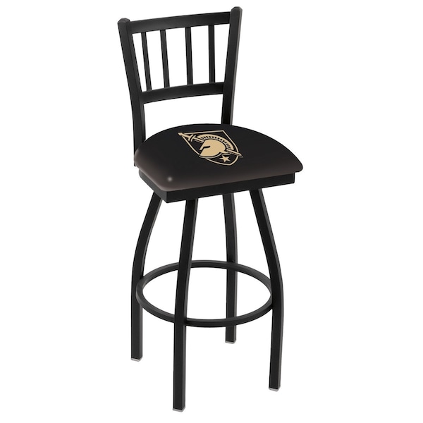 25" Blk Wrnkl US Military Academy ARMY Swivel Bar Stool, Jailhouse Back