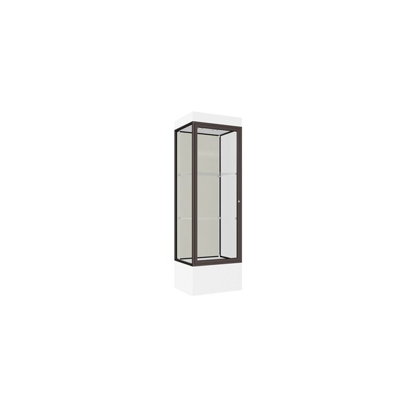 Lighted Floor Display Case 24x76x20, 12" Base, Bronze