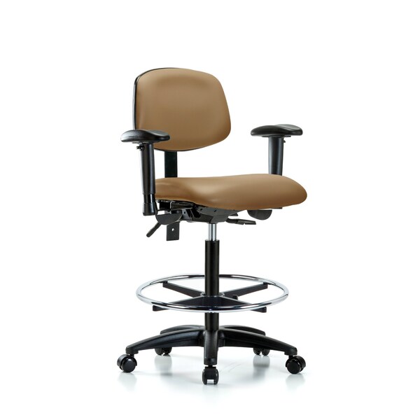 Chair, Fab, Med Bench, Tilt AA CF Glide, Bur, 6-Way Adjustable, 26" to 35" Height, Taupe