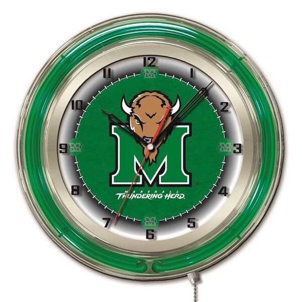 Marshall University Double Neon 19" Clock