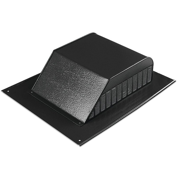 Roof Louver, 2012 in L, 16 in W, Aluminum, Black, Roof Installation