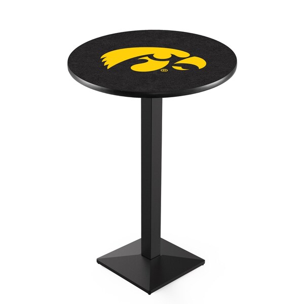 42" Blk Wrinkle Iowa Pub Table, 36" dia. Top
