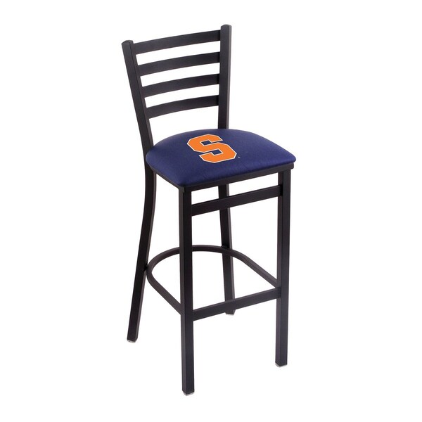 25" Blk Wrinkle Syracuse Stationary Counter Stool, Ladder Back