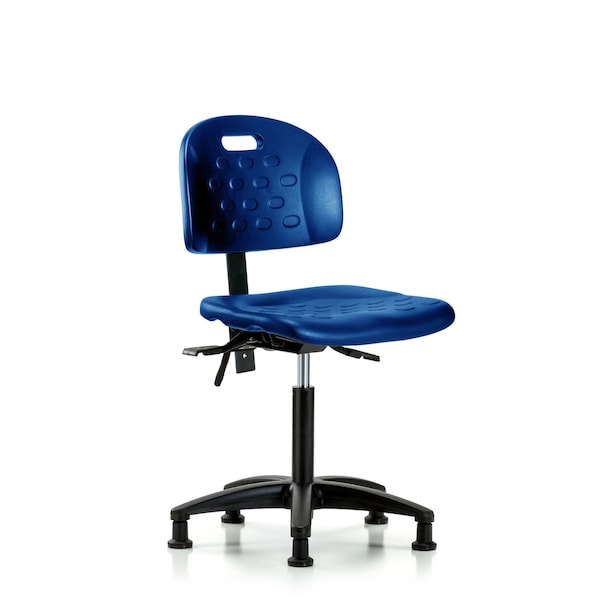 Poly Chair, Med Bench, Tilt, Glides, Blue