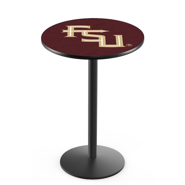 42" Blk Wrinkle Florida State (Script) Pub Table, 36" dia. Top