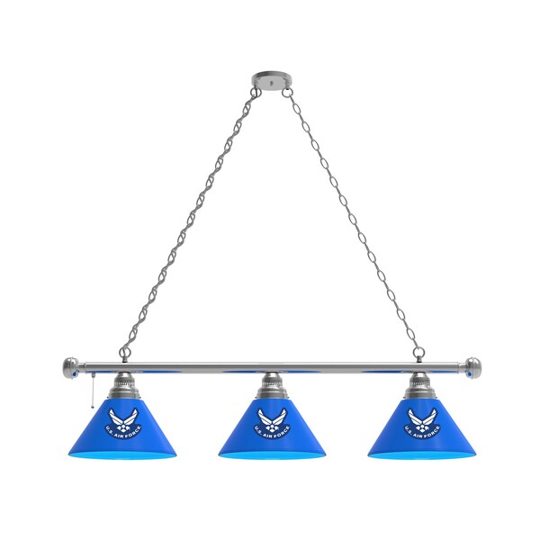 U.S. Air Force 3 Shade Billiard Light, Chrome Fixture