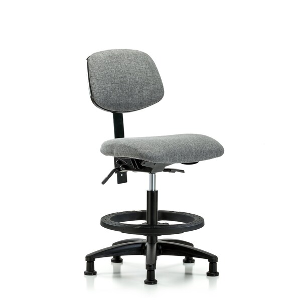 Chair, Fab, Med Bench, Tilt BF Glides, Gry, No Arms, 22" to 29" Height, Gray