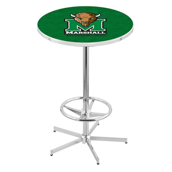 42" Chrome Marshall Pub Table, 36" dia. Top
