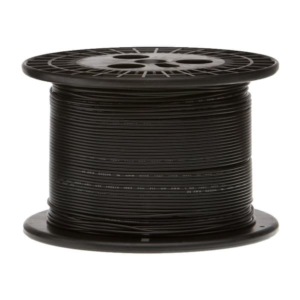 16 AWG Stranded Hook Up Wire, Black, 1000 ft, 0.077" Diameter, 300V