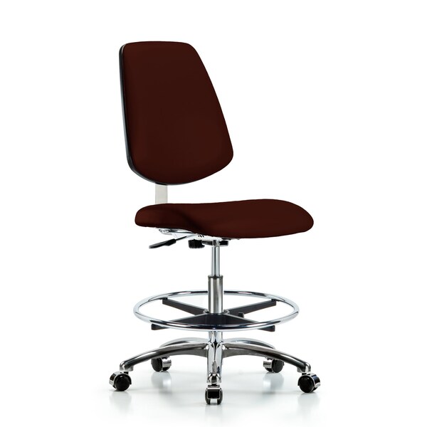Clean Room Chair 22" to 29" Height, Vinyl, Burgundy