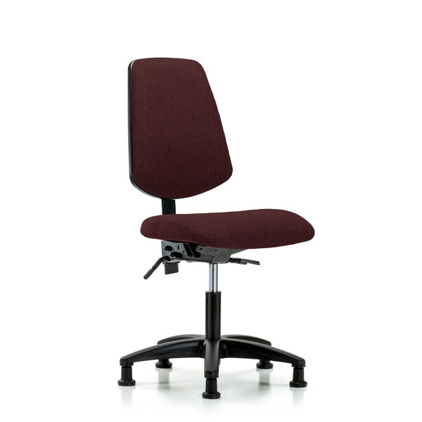 Desk Chair Fab Desk Chair, Med, Bk, Tilt Glides, Bur, No Arms, 19" to 24" Height, Fabric, Burgundy