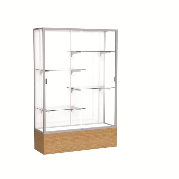 Floor Display Case 48x72x16, White, Satin