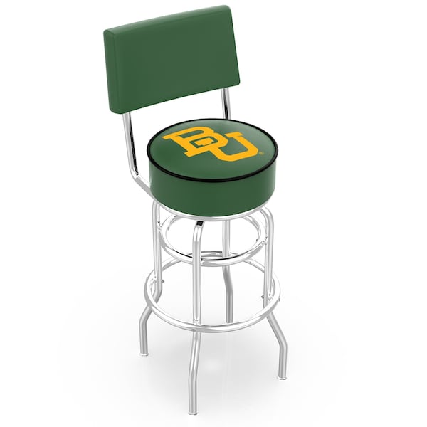 25" Chrome 2-Ring Baylor Swivel Bar Stool, Back