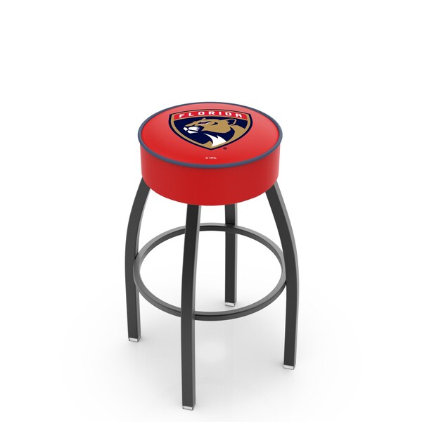 25" Florida Panthers Cushion Seat, Blk Wrinkle Base Swivel Bar Stool