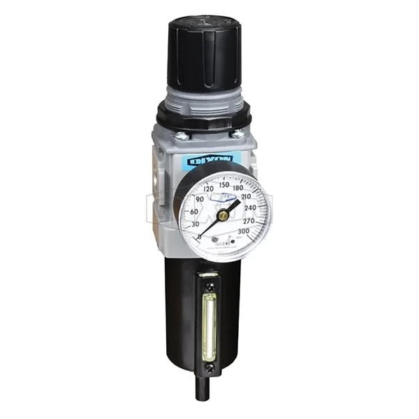 Wilkerson by Self-Relieving Compact Filter/Regulator with GC230 Gauge and Sight Glass, 250 psig Pres