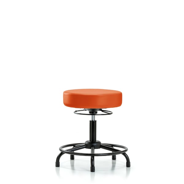 Desk Stool, Vinyl, RT, Glides, Orange