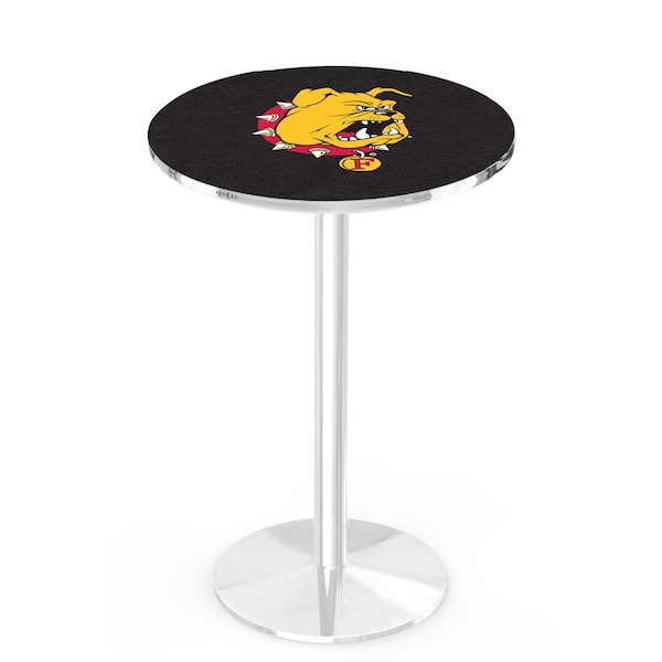 42" Chrome Ferris State Pub Table, 36" dia. Top