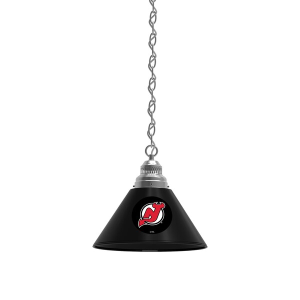 New Jersey Devils Pendant Light, Chrome Fixture