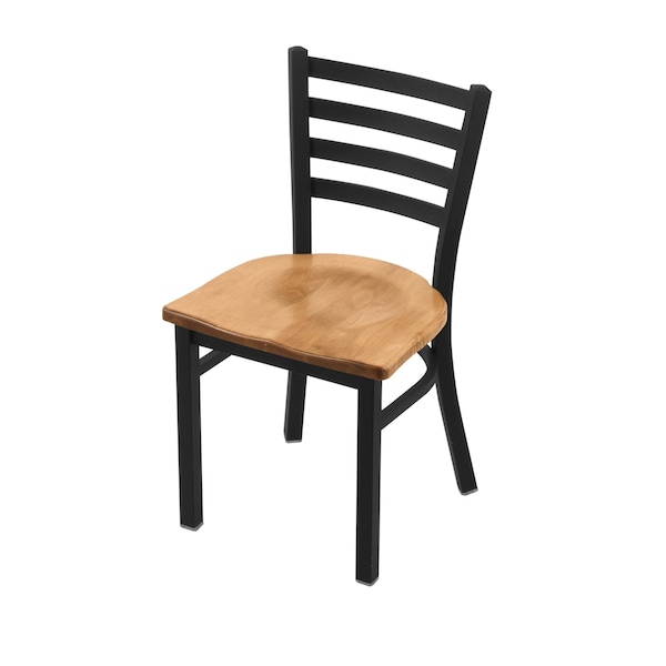 400 Jackie 18" Chair with Black Wrinkle Finish and Medium Maple Seat