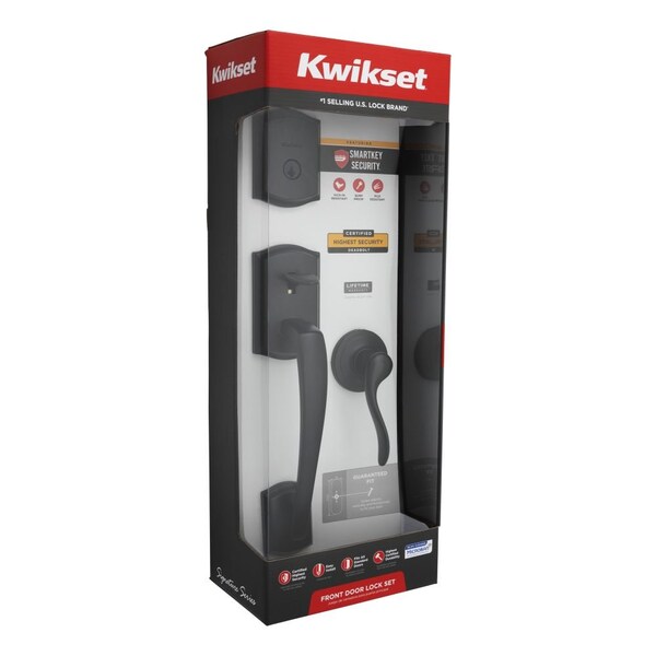 Single Cylinder Exterior Handleset, Tustin Lever Trim, SmartKey, RCAL Latch, Venetian Bronze Finish