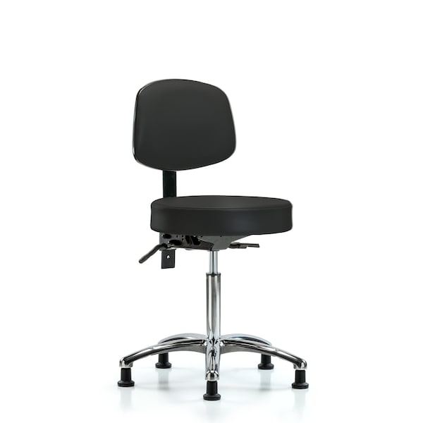 Ben Stool, Med, Vin, Bk, Chrome, Tilt Gld, BLK