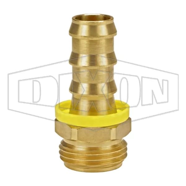 572 Hose to Pipe Fitting, 5/8 in x 3/4-11-1/2 Nominal, Push-On Hose x Male Garden Hose Thread, Brass
