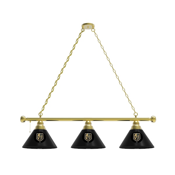 Vegas Golden Knights 3 Shade Billiard Light, Brass Fixture