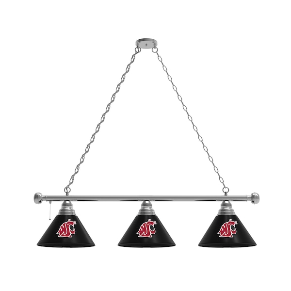 Washington State 3 Shade Billiard Light, Chrome Fixture