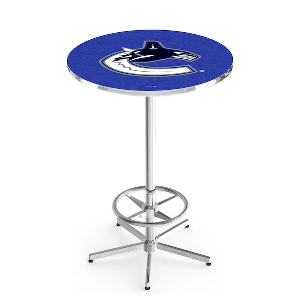 42" Chrome Vancouver Canucks Pub Table, 36" dia. Top