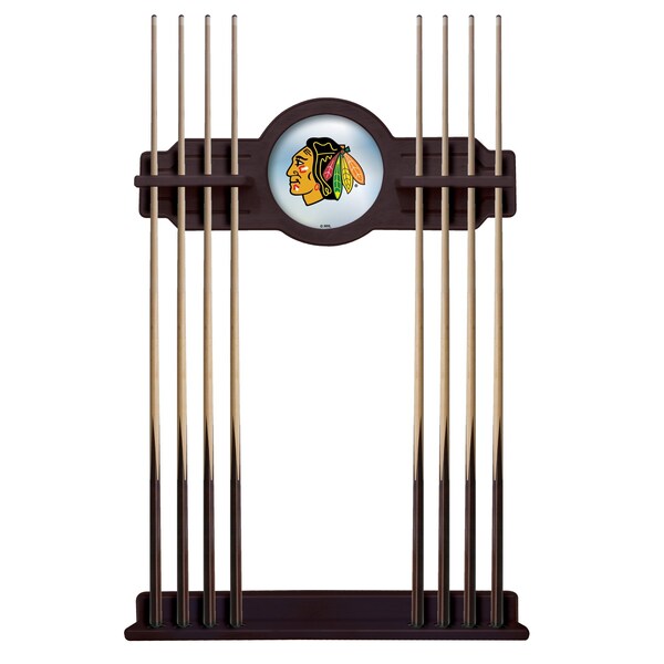 Chicago Blackhawks Cue Rack in English Tudor Finish