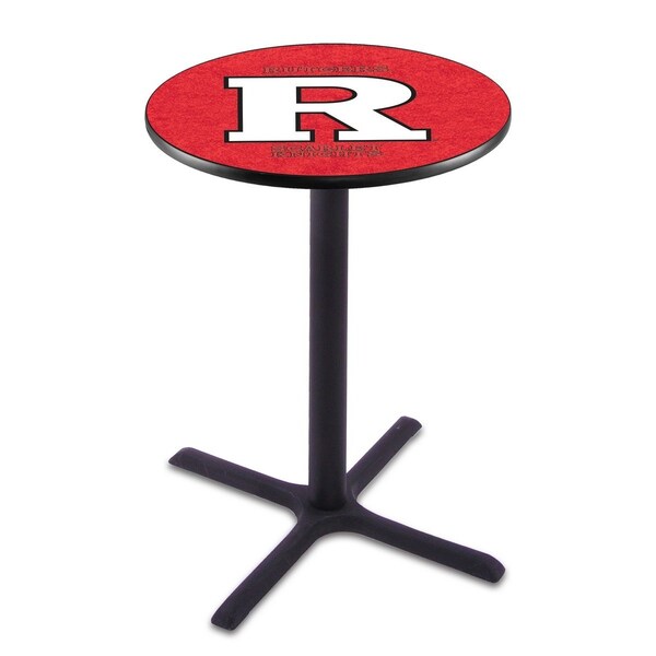 42" Blk Wrinkle Rutgers Pub Table, 36" dia. Top