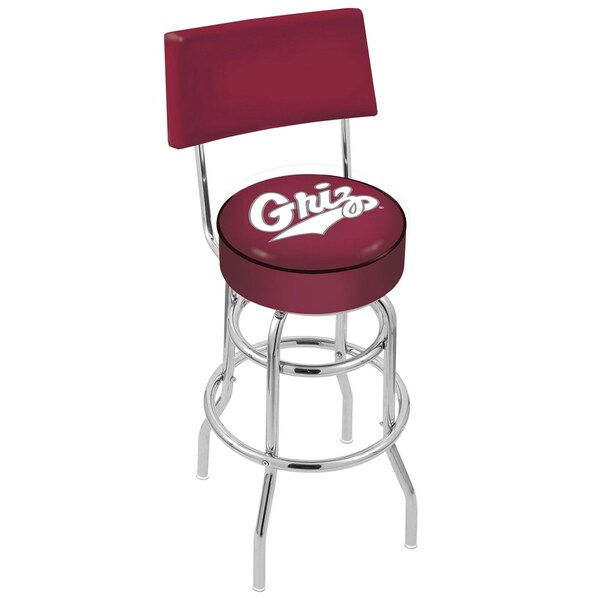 25" Chrome 2-Ring Montana Swivel Bar Stool, Back