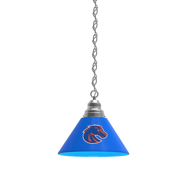 Boise State Pendant Light, Chrome Fixture