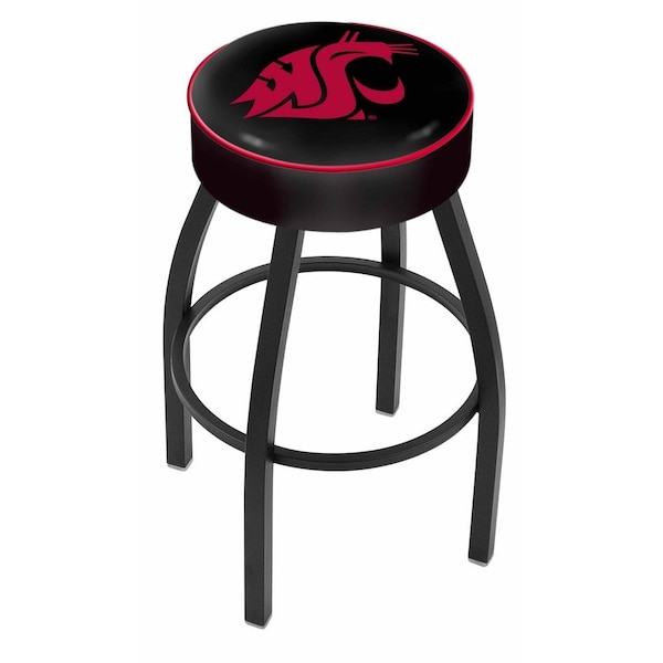 25" Washington State Cushion Seat, Blk Wrinkle Base Swivel Bar Stool