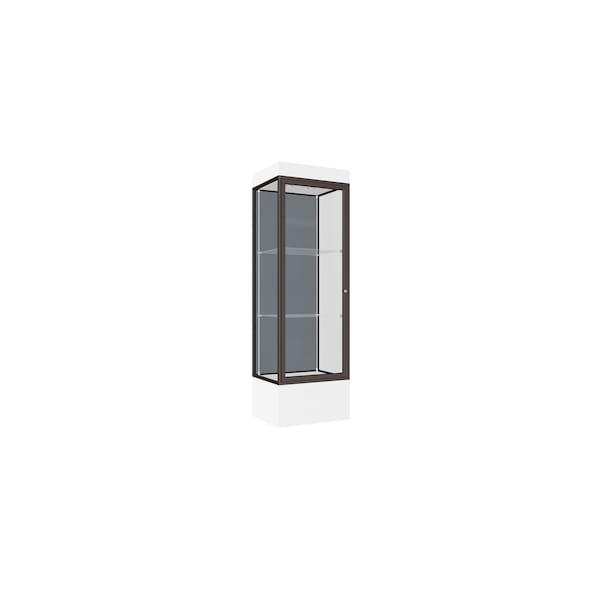 Lighted Floor Display Case 24x76x20, 12" Base, Bronze
