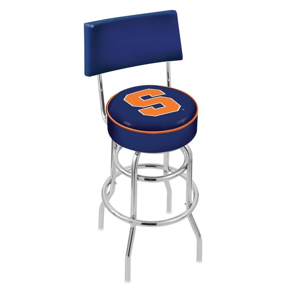 25" Chrome 2-Ring Syracuse Swivel Bar Stool, Back