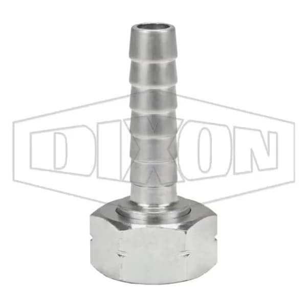 Long Shank Coupling, 3/4 x 1/2 in Nominal, Female Garden Hose Thread x Hose End Style, Domestic