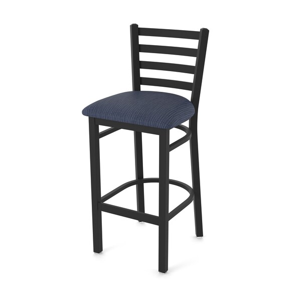 25" Stationary Counter Stool, Black Wrinkle, Graph Anchor Seat