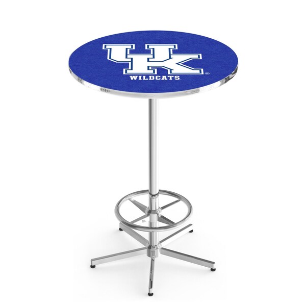 42" Chrome Kentucky "UK" Pub Table, 36" dia. Top
