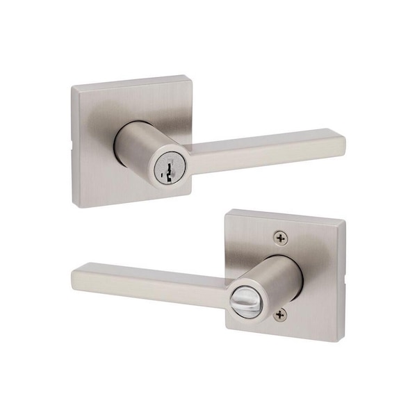 Entry Lockset SmartKey Halifax Satin Nickel ANSI/BHMA Grade 2 KW1 1-3/4 Satin Nickel