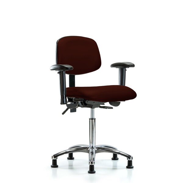 Medium Bench Chair Chair, Vin, Med Ben, Chr Tilt AA Gld, Burg, Adjustable Arms, 22" to 29" Height