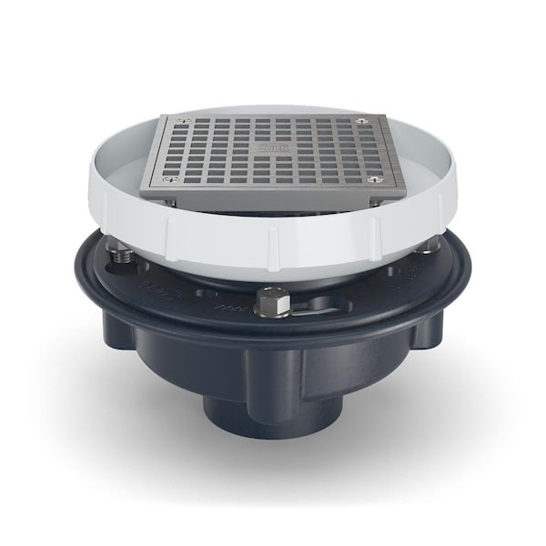 ABS, Strainer: Square, Floor Drain with Clamping Collar